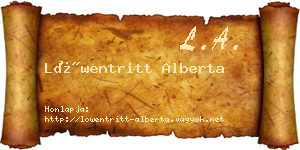 Löwentritt Alberta névjegykártya